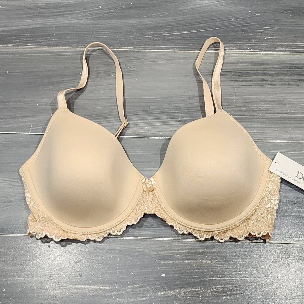 Dominique T-Shirt Bra 36C Lacee Back Smoothing Lace‎ Style 3501 Latte